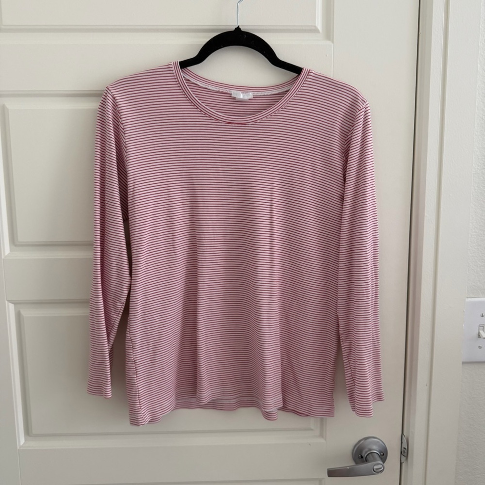 LAKE Red and White Striped Long Sleeve Top